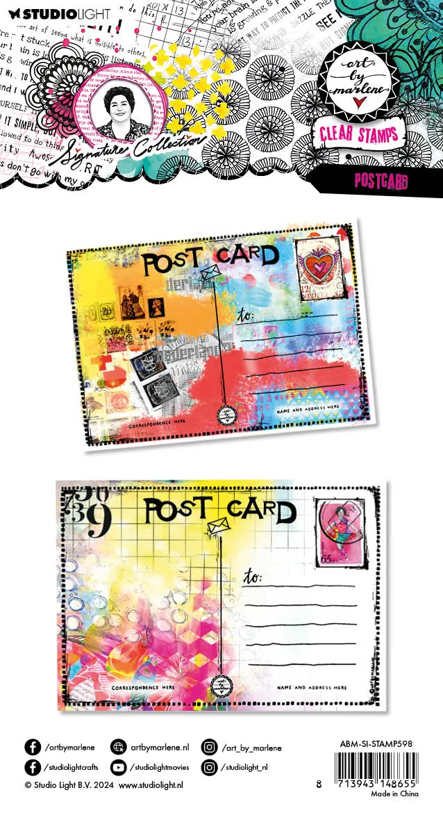 StudioLight Art by Marlene Signature Post Card Clear Stamp Postkarte
