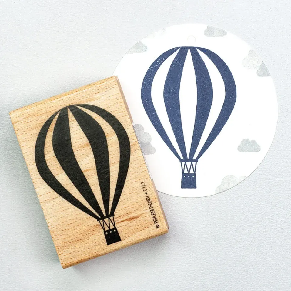 Perlenfischer Heißluftballon Stempel 41 x 62 mm Motiv