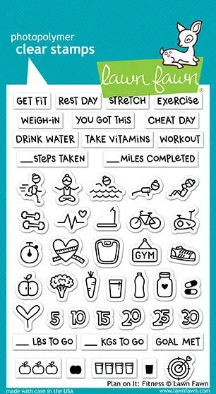 Lawn Fawn Plan on It Fitness Clear Stamps Fitness-Set