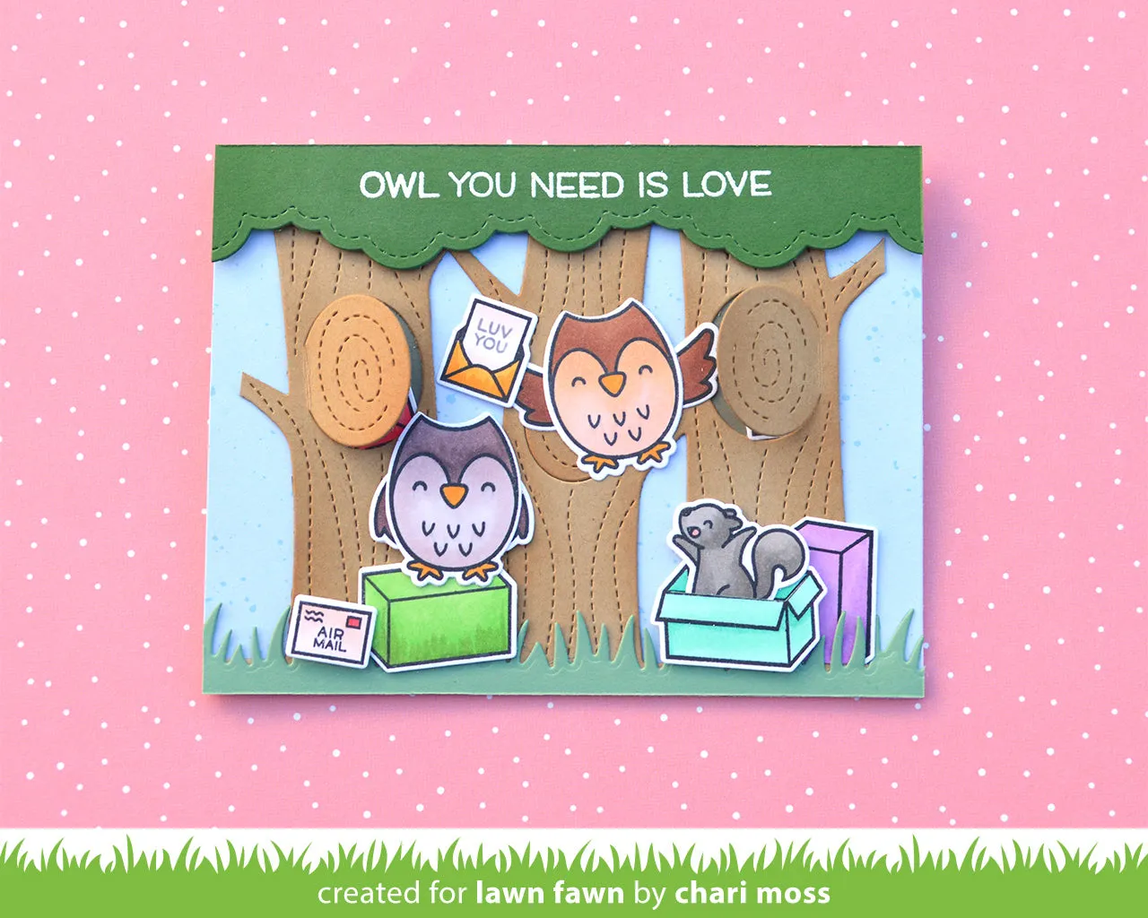 Lawn Fawn Special Delivery Box Add-On Stempelset Geschenkbox