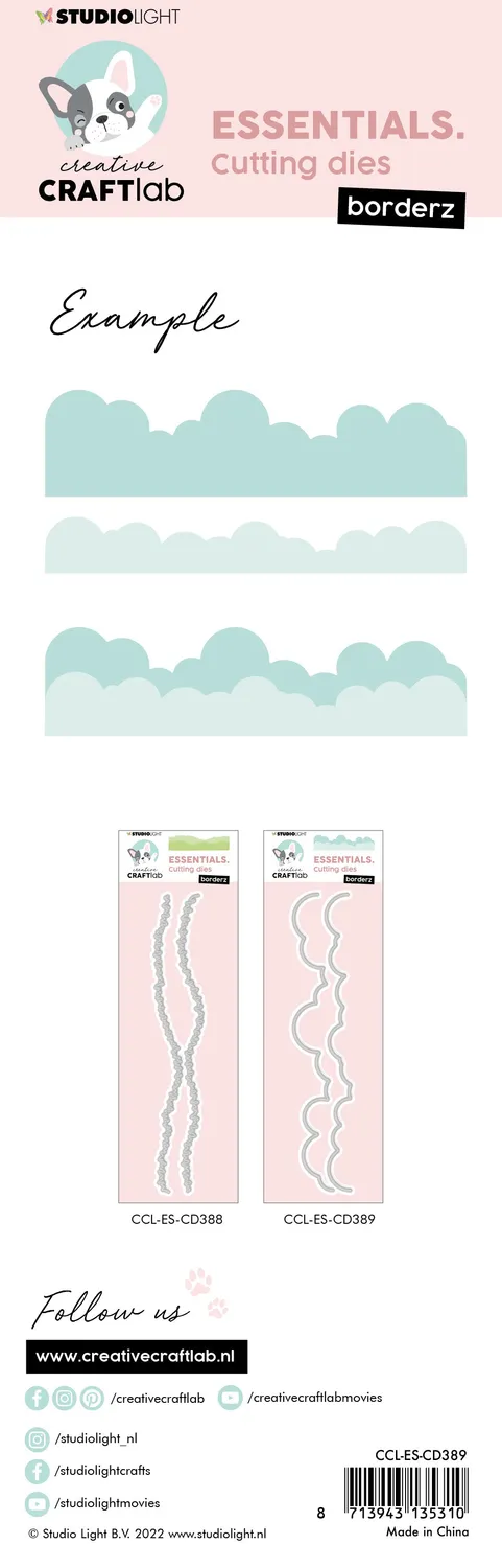 StudioLight Creative Craftlab Essentials Stanzschablone Borderz Clouds