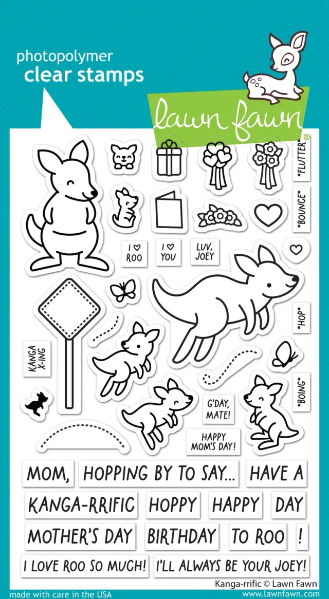 Lawn Fawn Kanga-rrific Stempelset Känguru Muttertag