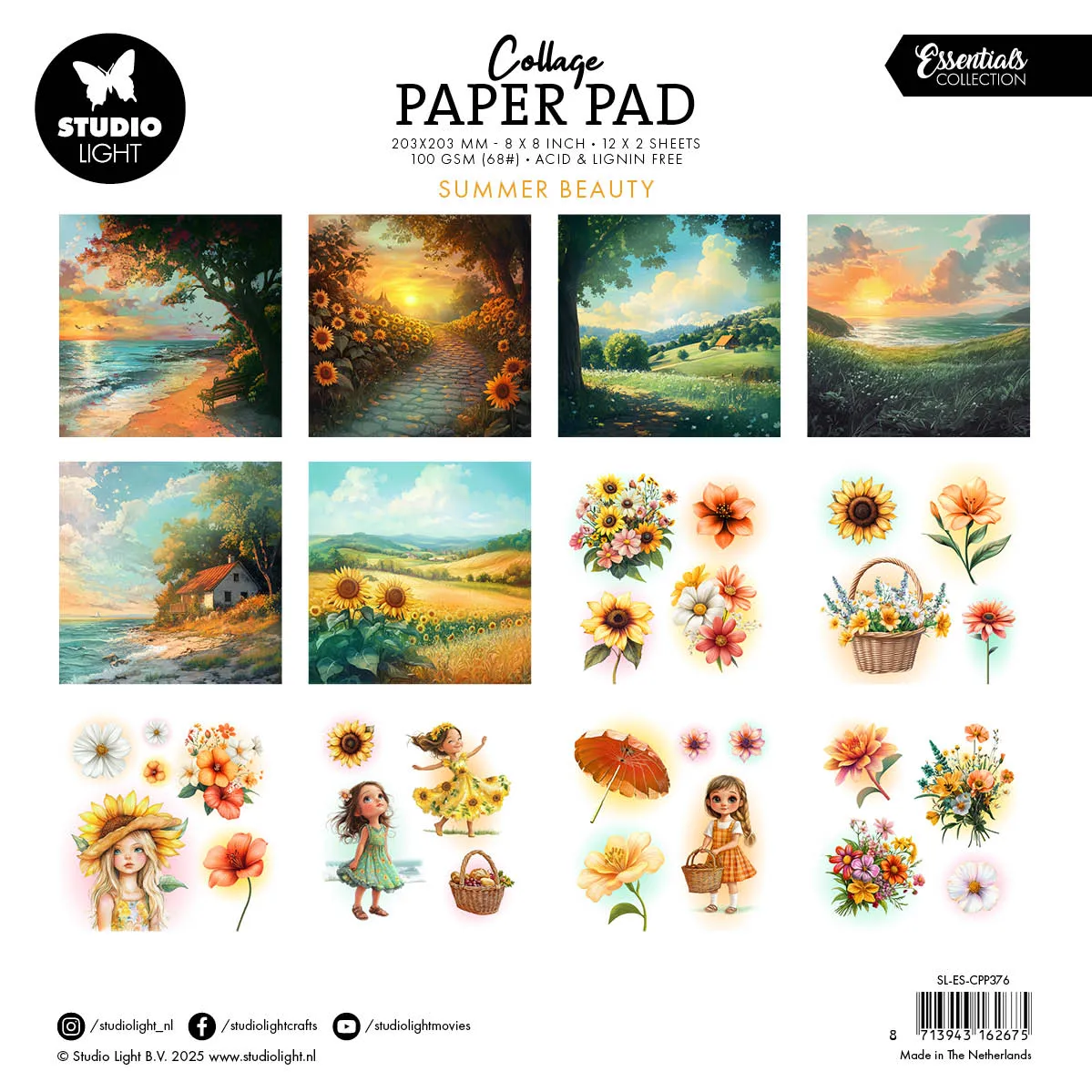 StudioLight Essentials Summer Beauty Collage Paper 24 Blatt