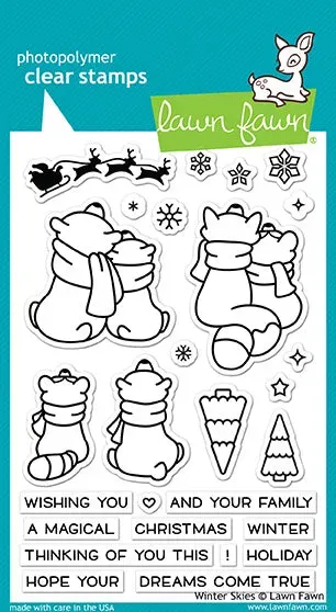 Lawn Fawn Winter Skies Clear Stamps Weihnachten