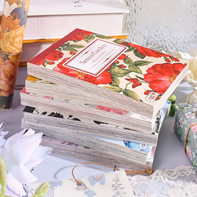 Ieebee Romantic Floral Scrapbookpapier 100-teilig