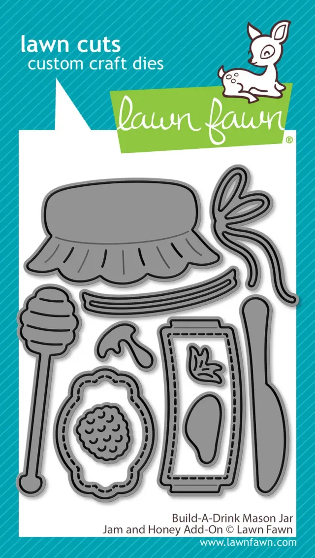 Lawn Fawn Lawn Cuts Build-A-Drink Mason Jar Jam Honey Add-On Stanze