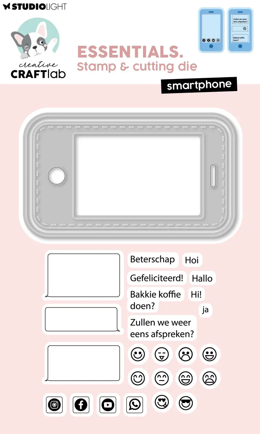 StudioLight Creative Craftlab Smartphone Stempel Stanzschablone