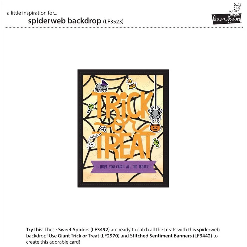 Lawn Fawn Lawn Cuts Spiderweb Backdrop Stanzschablone Halloween