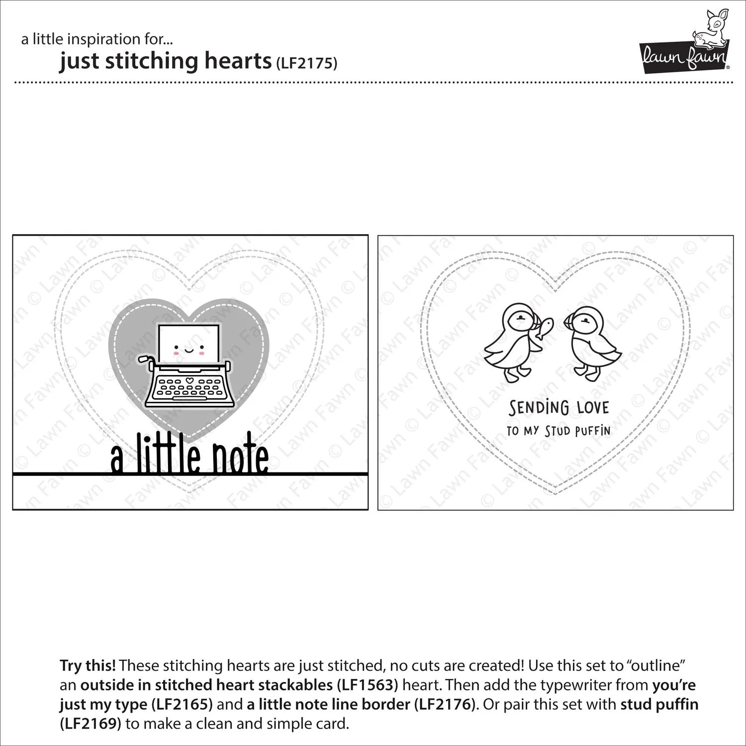Lawn Fawn Just Stitching Hearts Stanze 4 Herzen