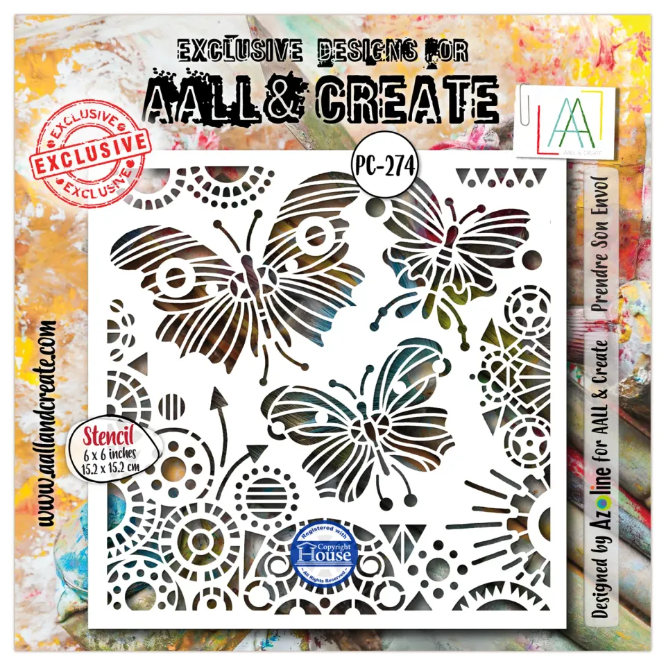 AALL and Create PC-274 Prendre Son Envol Schablone 15x15 cm