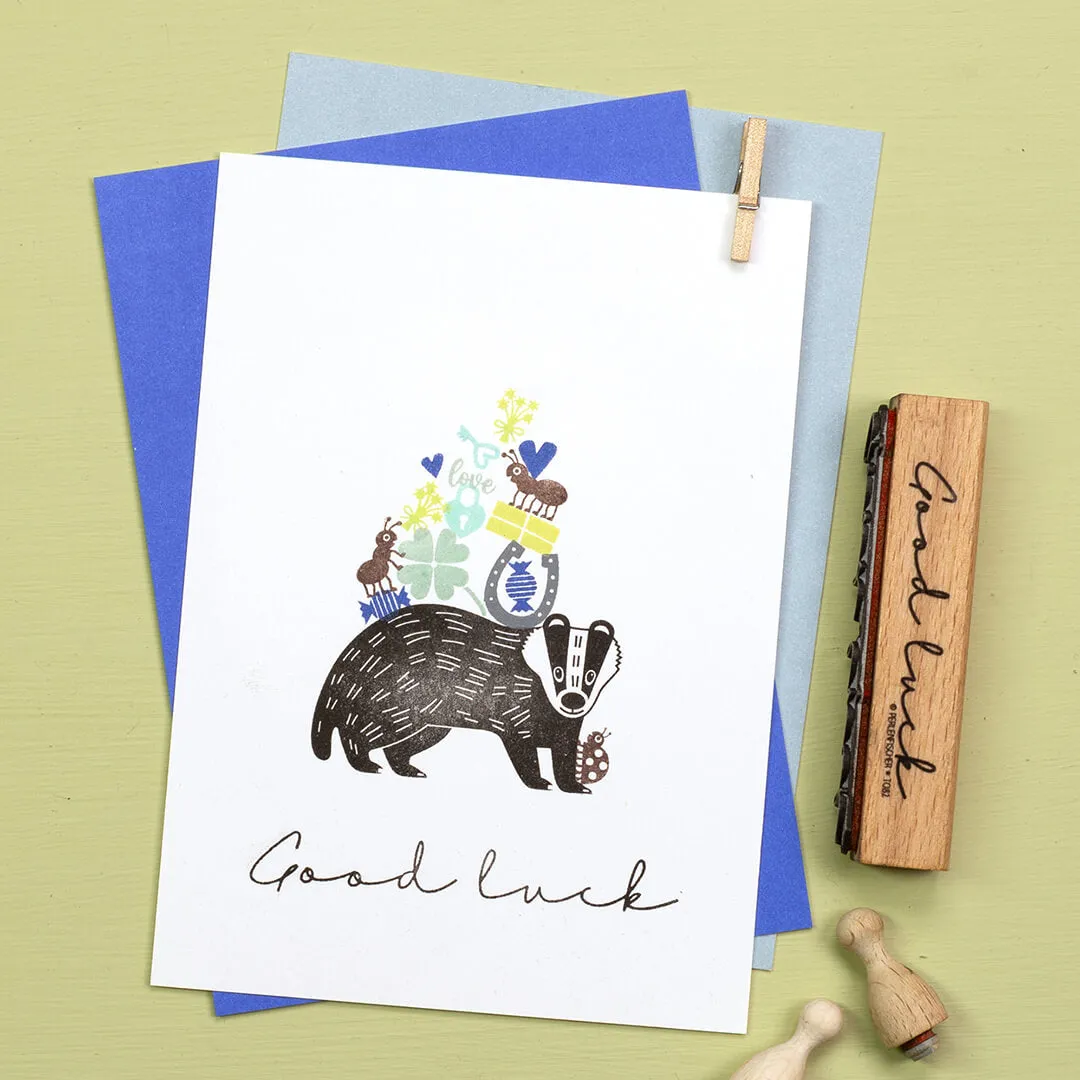 Perlenfischer Good luck 2 Stempel Viel Glück 11x75 mm