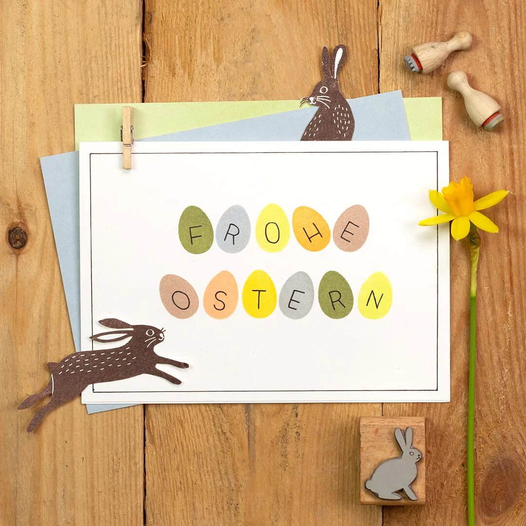 Perlenfischer Hase springend Stempel 72x37 mm Ostern