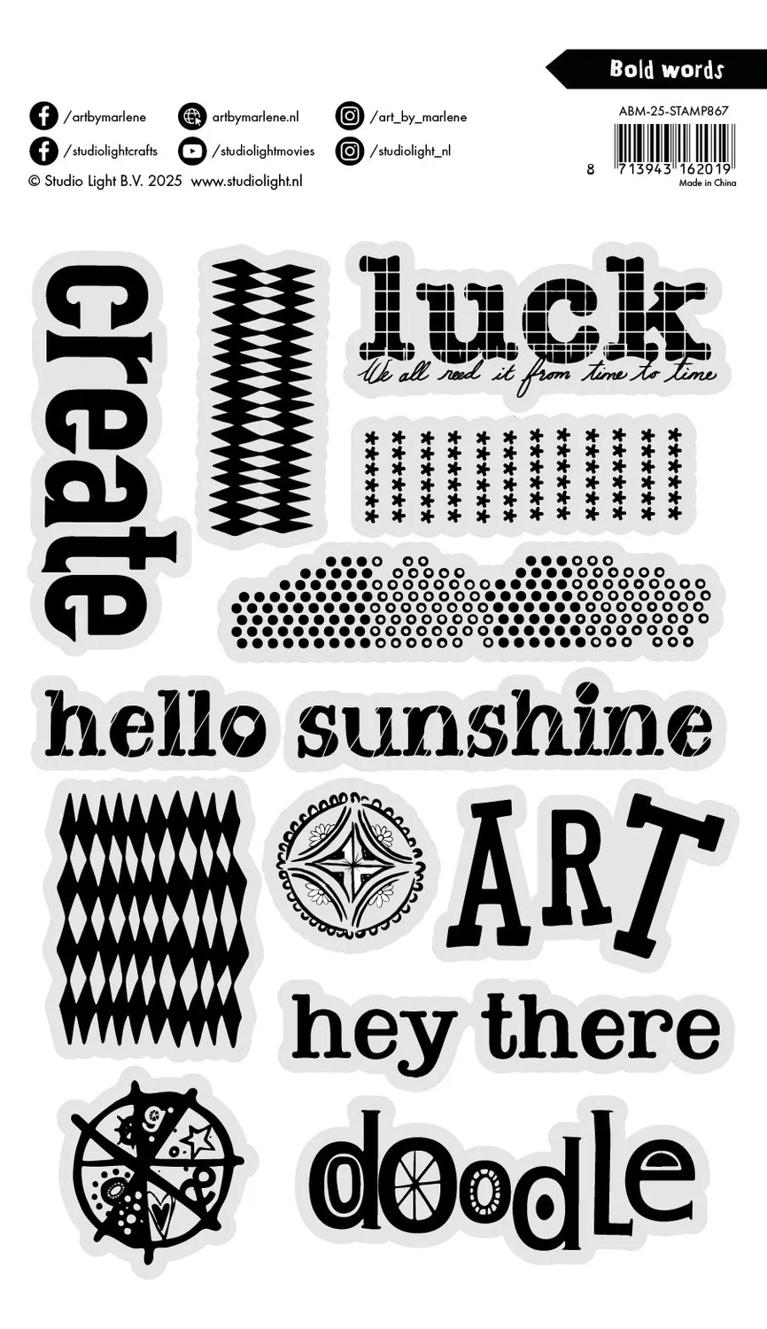 StudioLight Art by Marlene Bold Words Clear Stamp 148x210 mm
