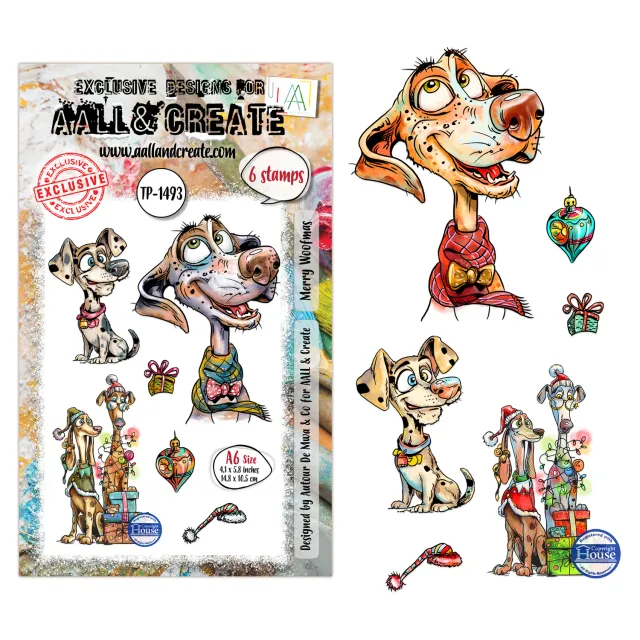 AALL and Create TP-1493 Merry Woofmas Clear Stamps A6 Hund