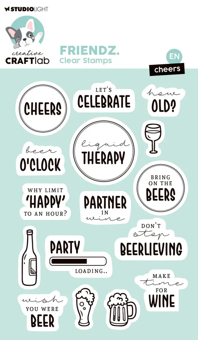 Creative Craftlab Friendz Clear Stamp Cheers Glückwunsch