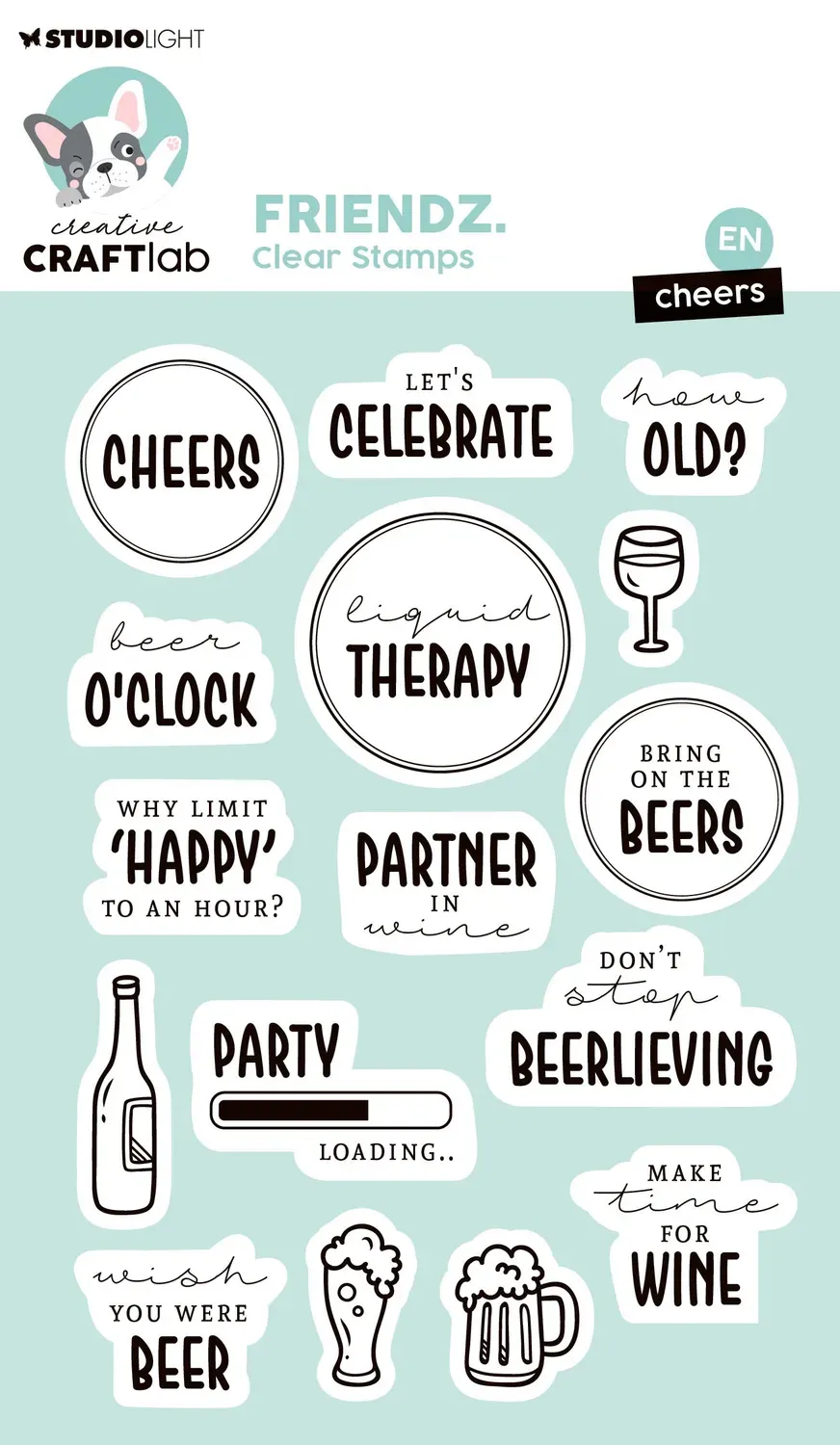 Creative Craftlab Friendz Clear Stamp Cheers Glückwunsch