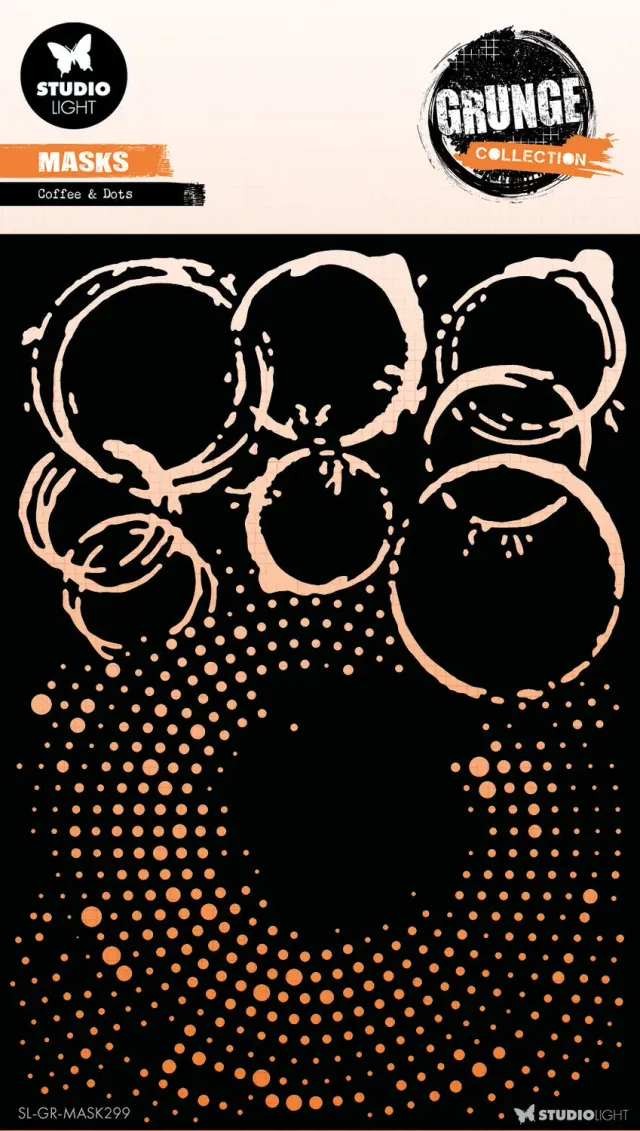 StudioLight Grunge Schablone Coffee Dots Mask 148 mm