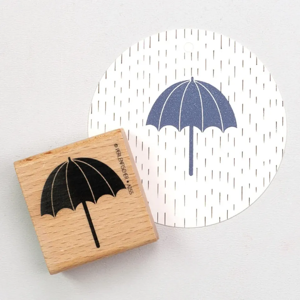 Perlenfischer Regenschirm Stempel 34x37mm