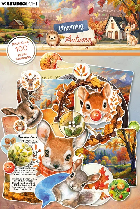 StudioLight Charming Autumn Paper Elements 126 Teile Herbst