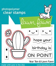 Lawn Fawn Year Ten Lawn Cuts Stanzen Geburtstag Kaktus