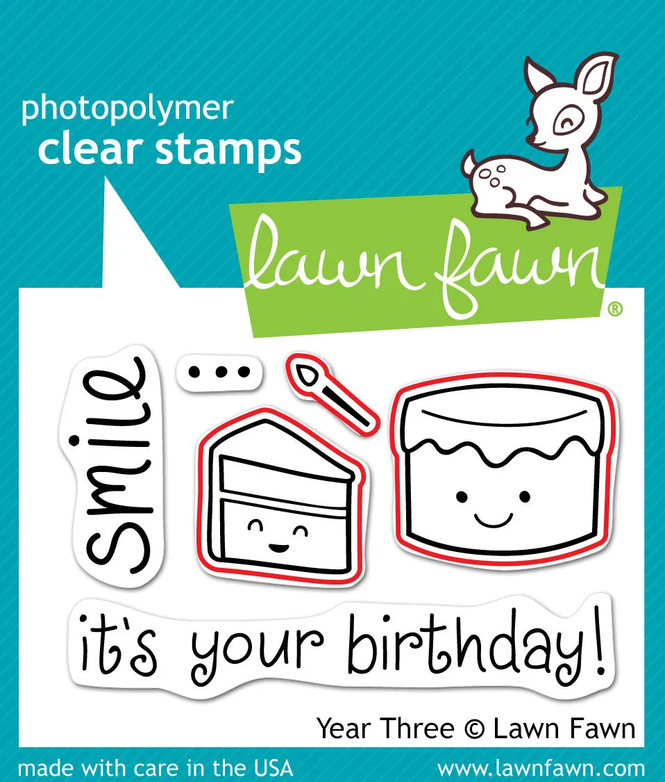 Lawn Fawn Year Three Stanzschablonen Geburtstag Mini
