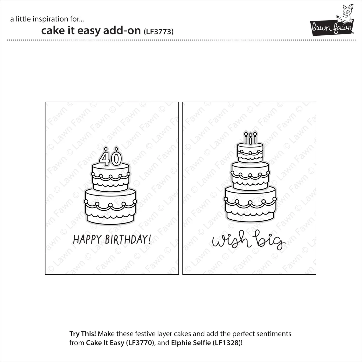 Lawn Fawn Cake It Easy Add-On Clear Stamps Torte