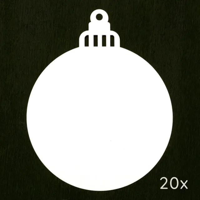 Perlenfischer Weihnachtskugel Groß Papieranhänger 20er weiß