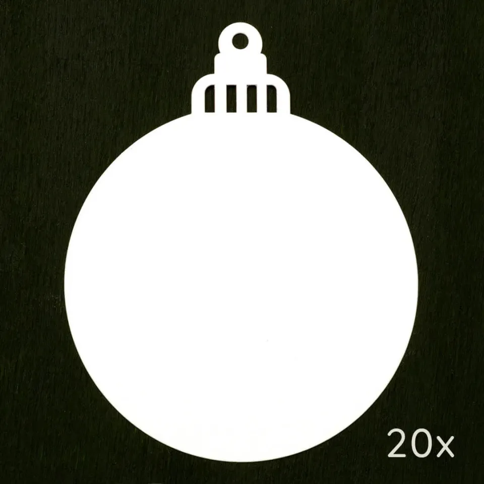 Perlenfischer Weihnachtskugel Groß Papieranhänger 20er weiß