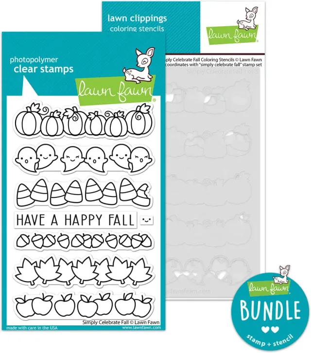 Lawn Fawn Simply Celebrate Fall Stempel & Schablonen Bundle