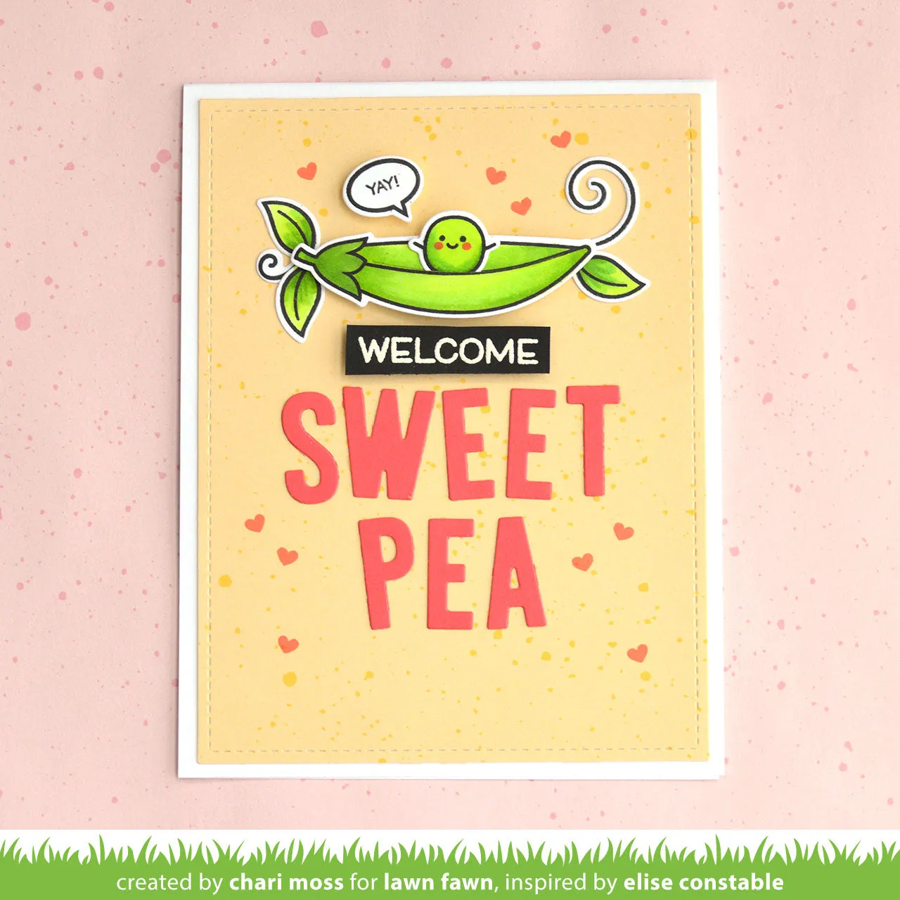 Lawn Fawn Be Hap-pea Stempel Erbsen Geburtstag