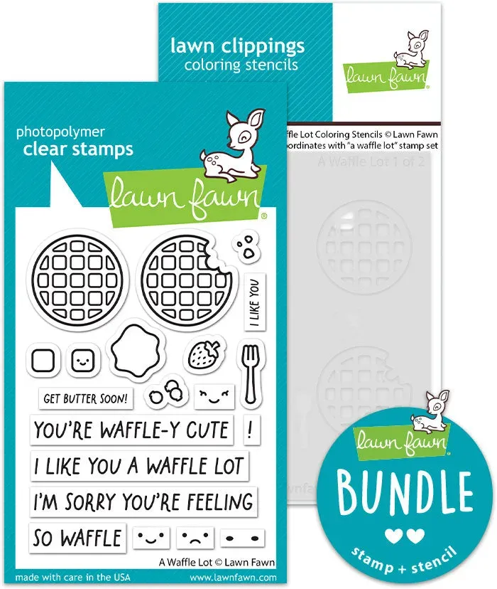 Lawn Fawn A Waffle Lot Stempelset mit Schablonen Bundle