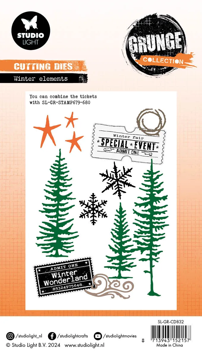 Studio Light Grunge Collection Winter Elements Stanzschablone