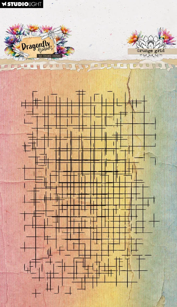 StudioLight Hazel Eaton Stempel Grunge Grid Clear 93x136mm