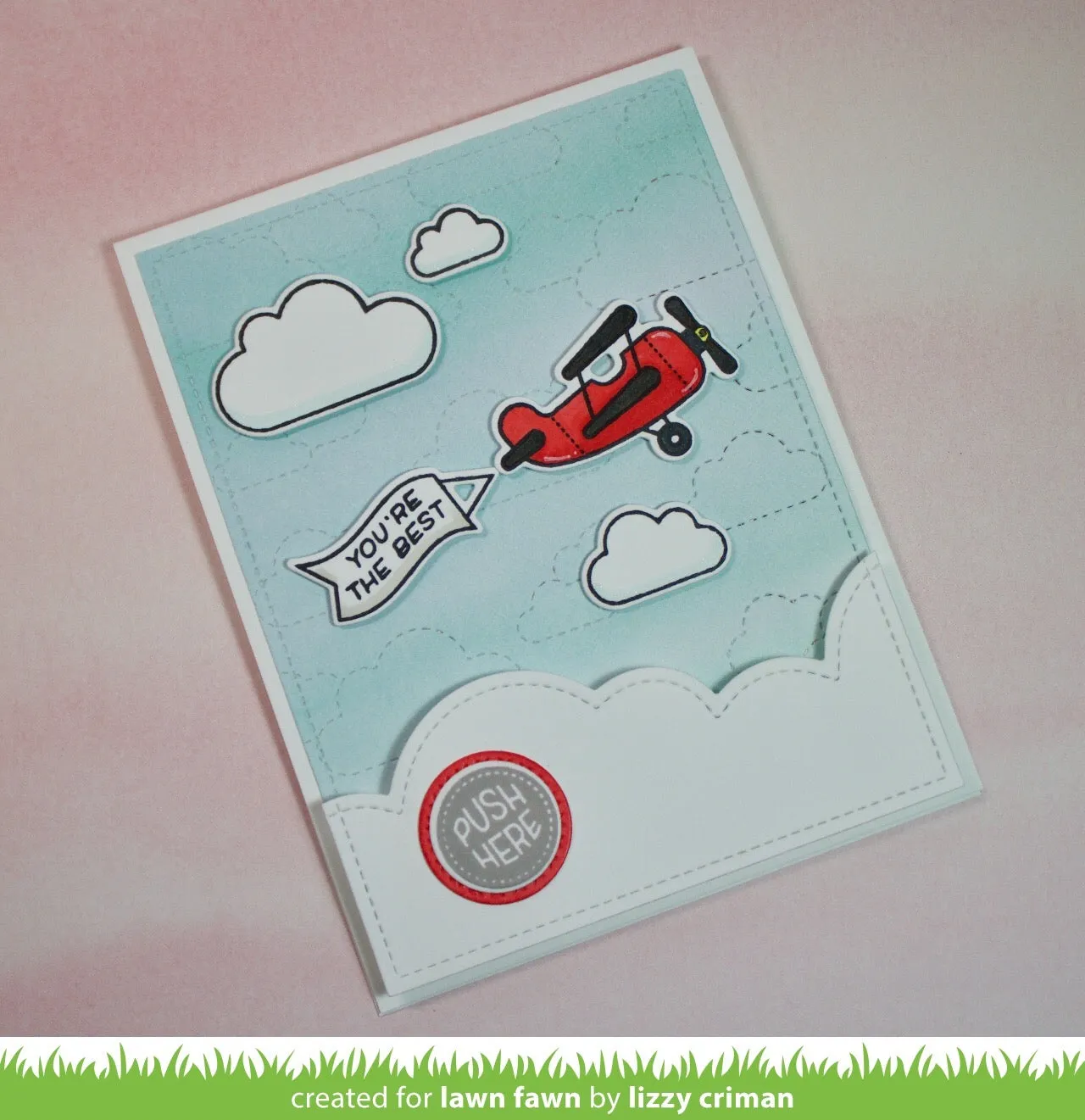 Lawn Fawn Plane and Simple Clear Stamps Flugzeug