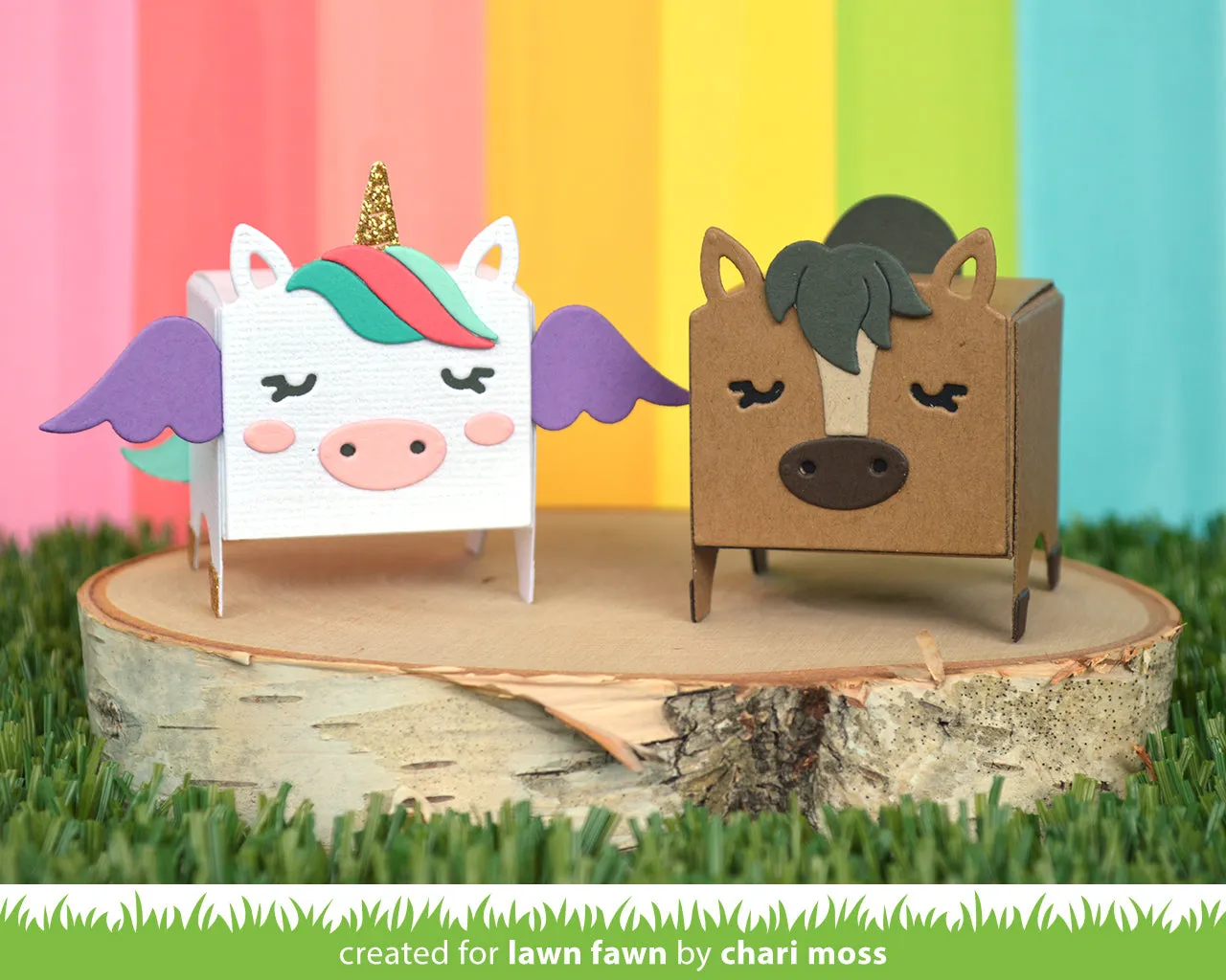Lawn Fawn Tiny Gift Box Unicorn LF2173 Stanzschablonen Set