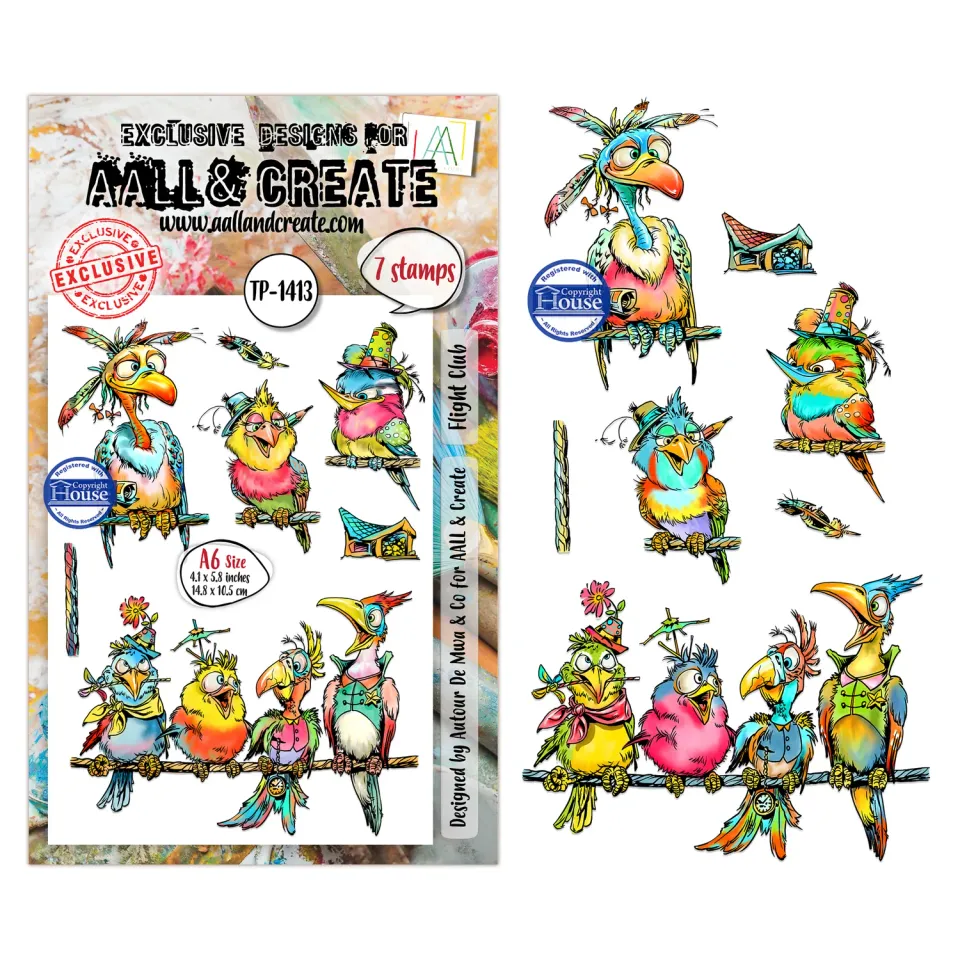 AALL and Create A6 TP-1413 Flight Club Stempelset 7 Stempel klar