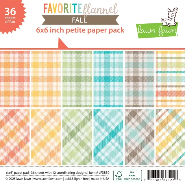 Lawn Fawn Favorite Flannel Fall Petite Paper Pack 6x6