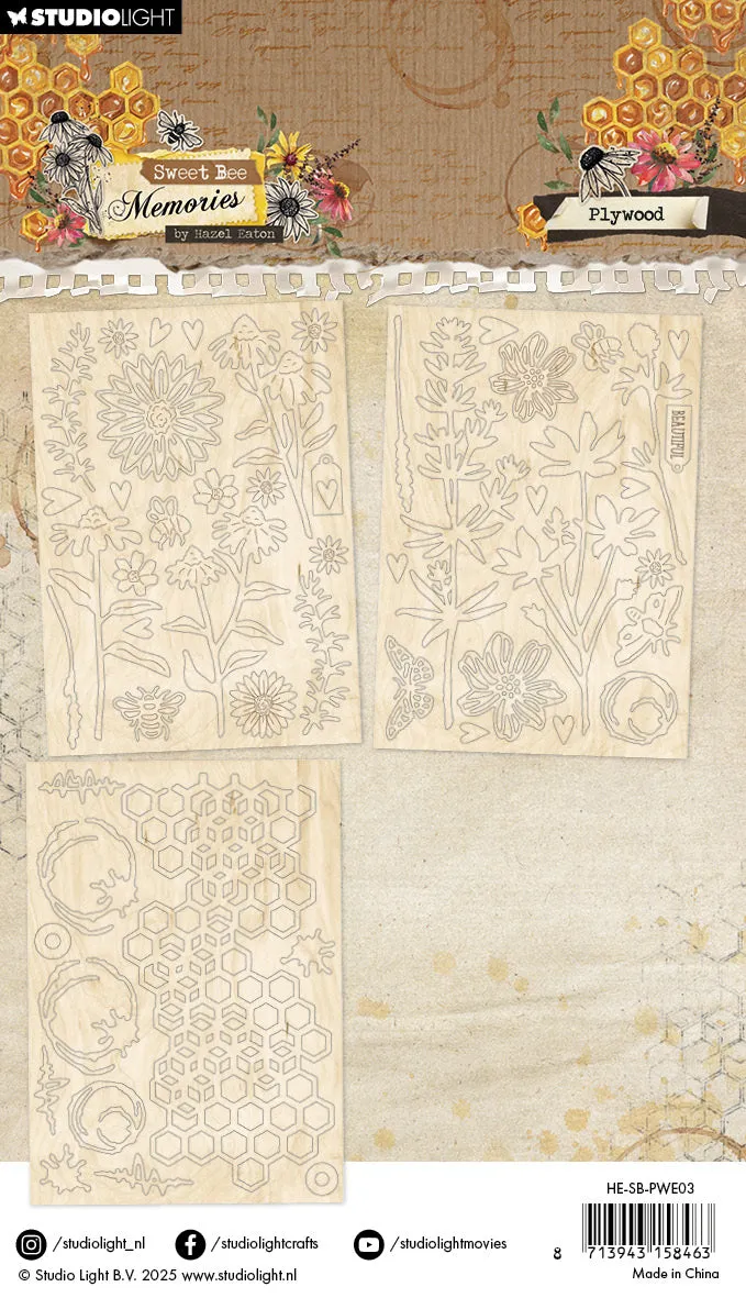 Hazel Eaton Sweet Bee Memories Florals & Grunge Sperrholzteile