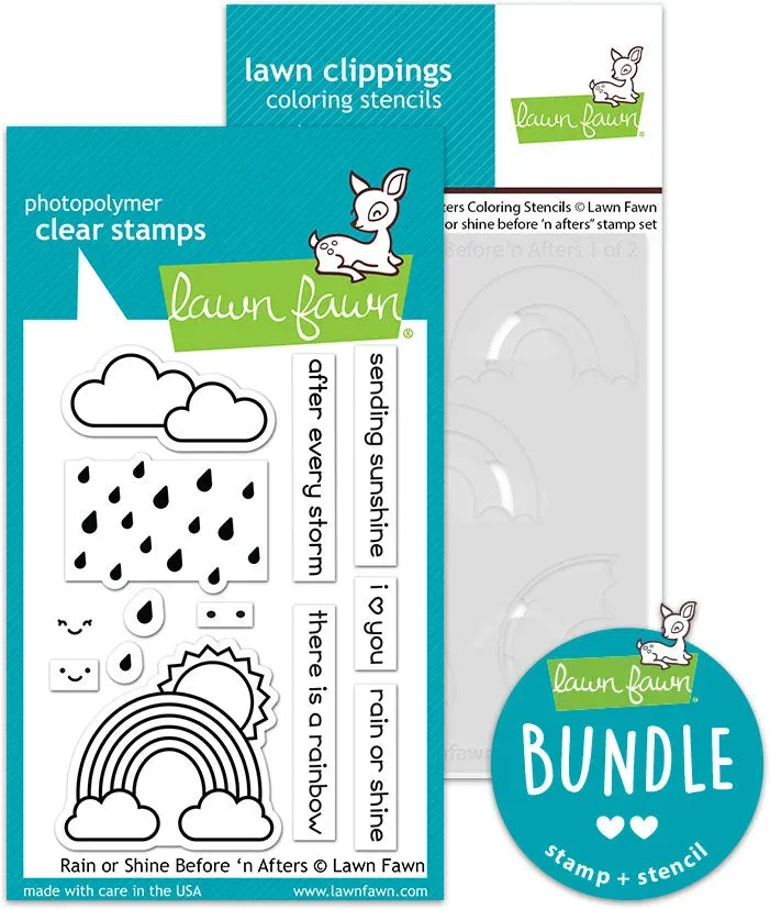 Lawn Fawn Rain or Shine Before n Afters Stempel Schablonen Set
