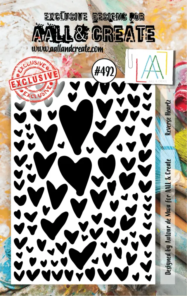 AALL and Create 492 Reverse Hearts Stempel A7 Herzen