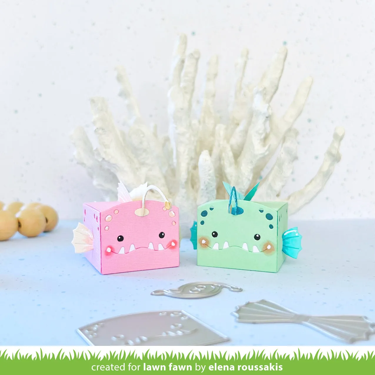 Lawn Fawn Tiny Gift Box Anglerfish Add-On Stanzschablonen Box