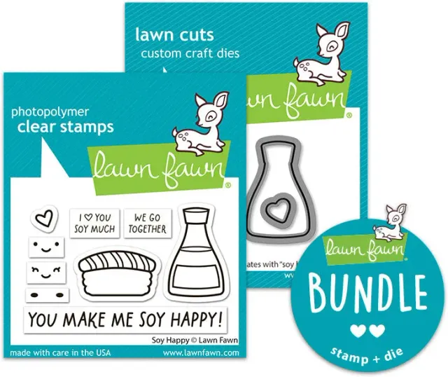 Lawn Fawn Soy Happy Stempel + Stanzen Bundle Valentinstag