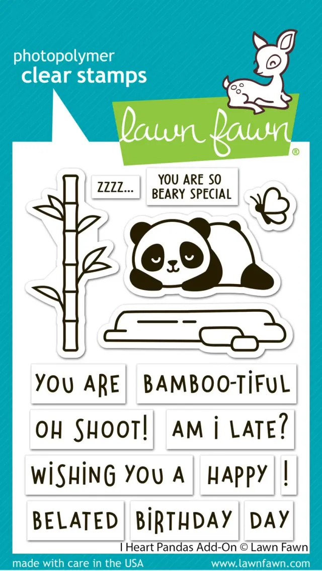 Lawn Fawn I Heart Pandas Add-On Stempel Panda Sprüche