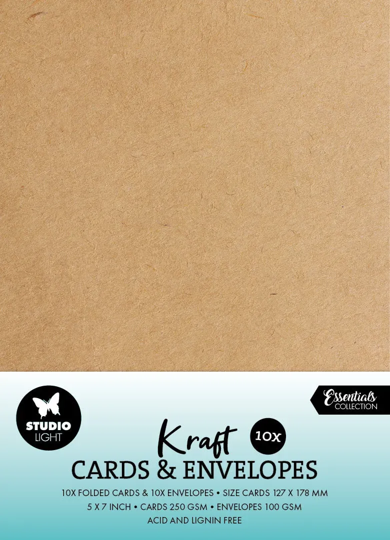 StudioLight Essentials Karten-Set Kraft 5x7 Inch mit Umschlägen