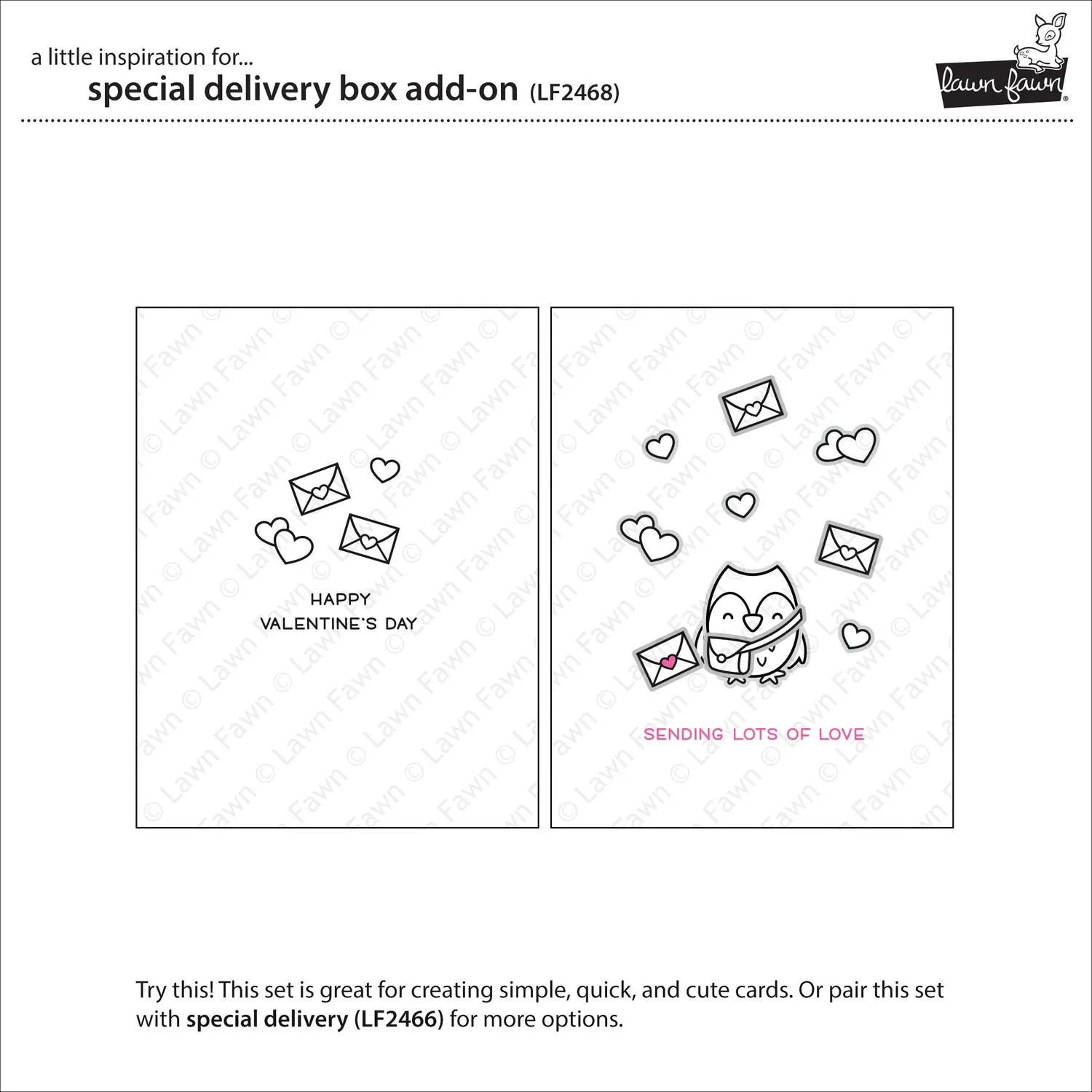 Lawn Fawn Special Delivery Box Add-On Stempelset Geschenkbox