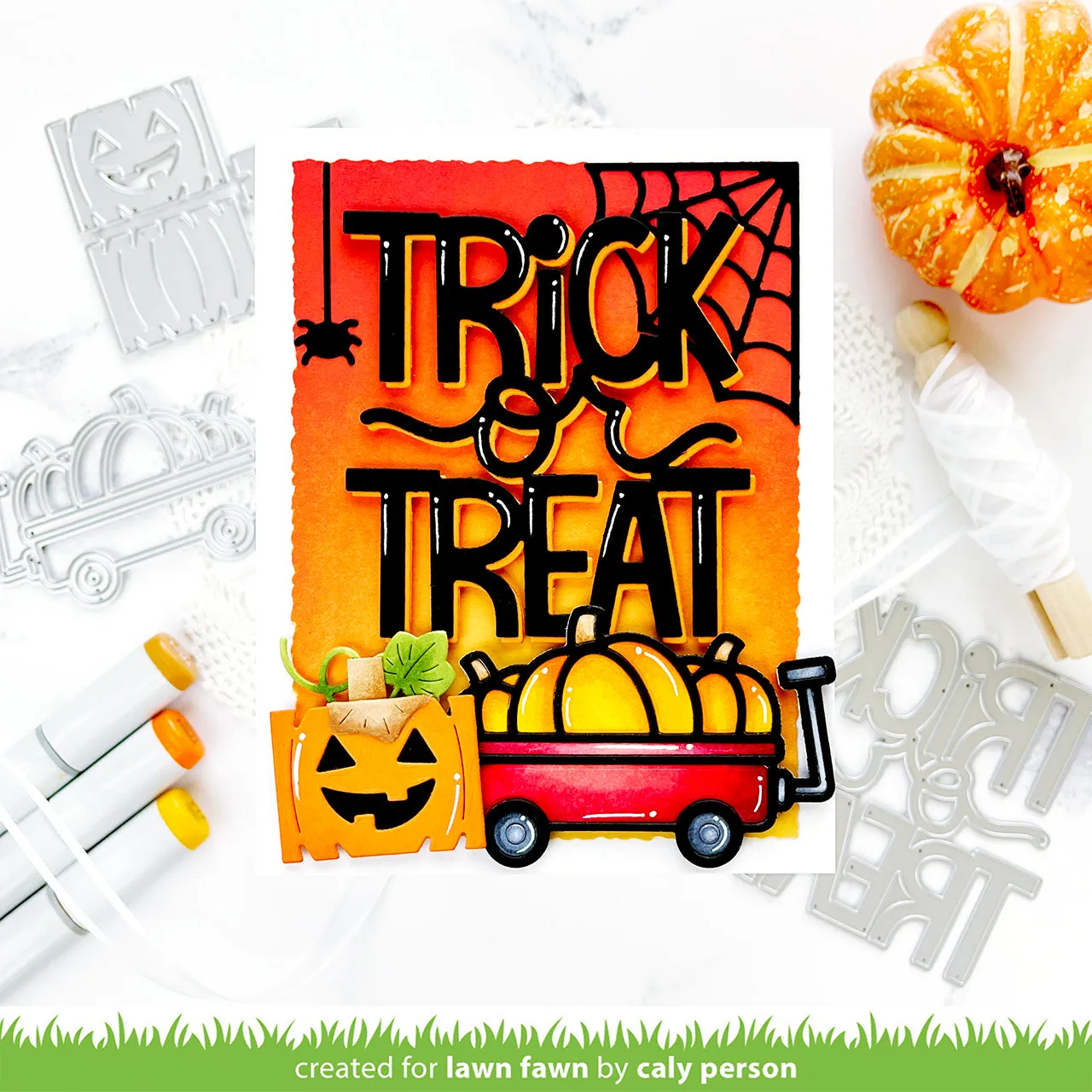 Lawn Fawn Tiny Gift Box Jack-O-Lantern Stanze