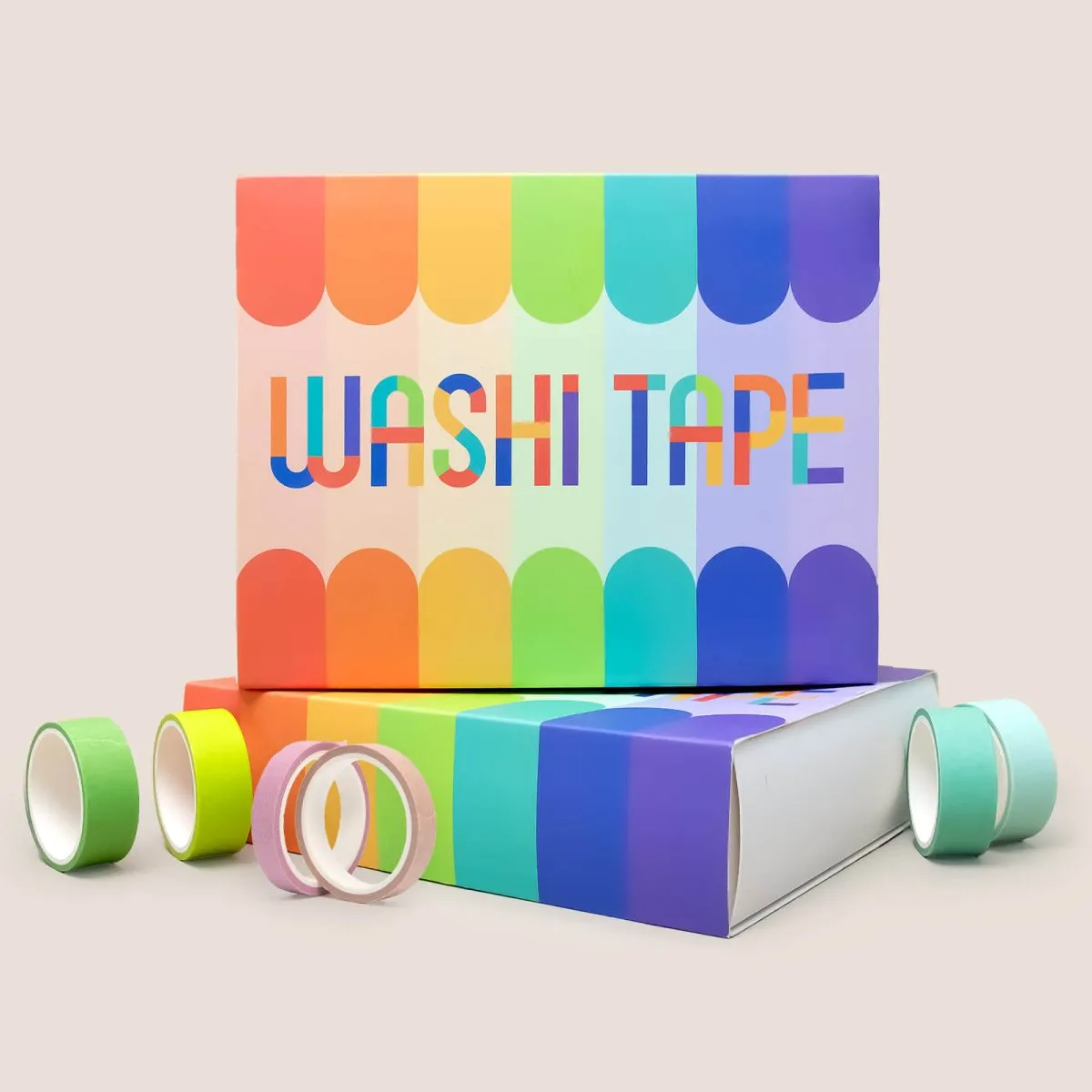 Ieebee Rainbow Washi Tape Set 40 Rollen Uni 15mm 7,5mm