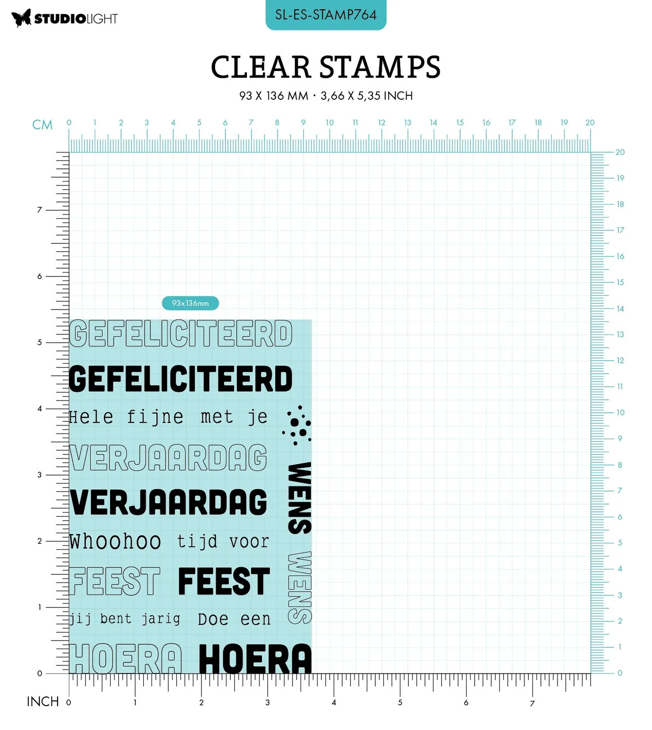 StudioLight Essentials Clear Stempel Verjaardag Teksten