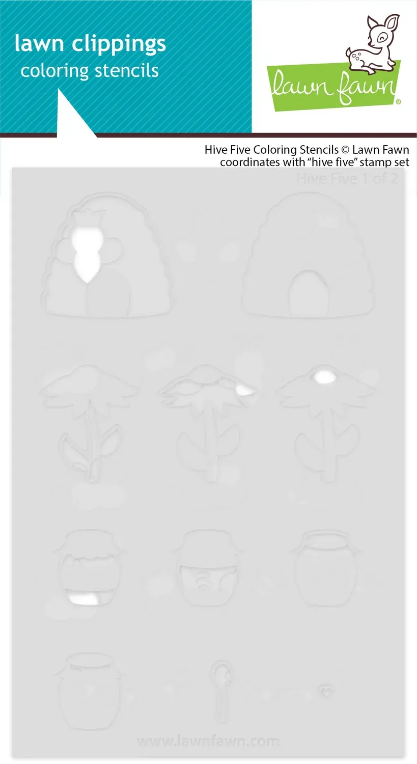 Lawn Fawn Hive Five Coloring Stencils Bienen 2-teilig