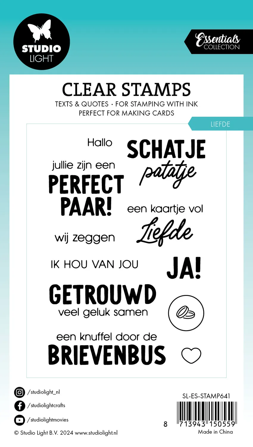 StudioLight Essentials Liefde Clear Stempel niederländisch